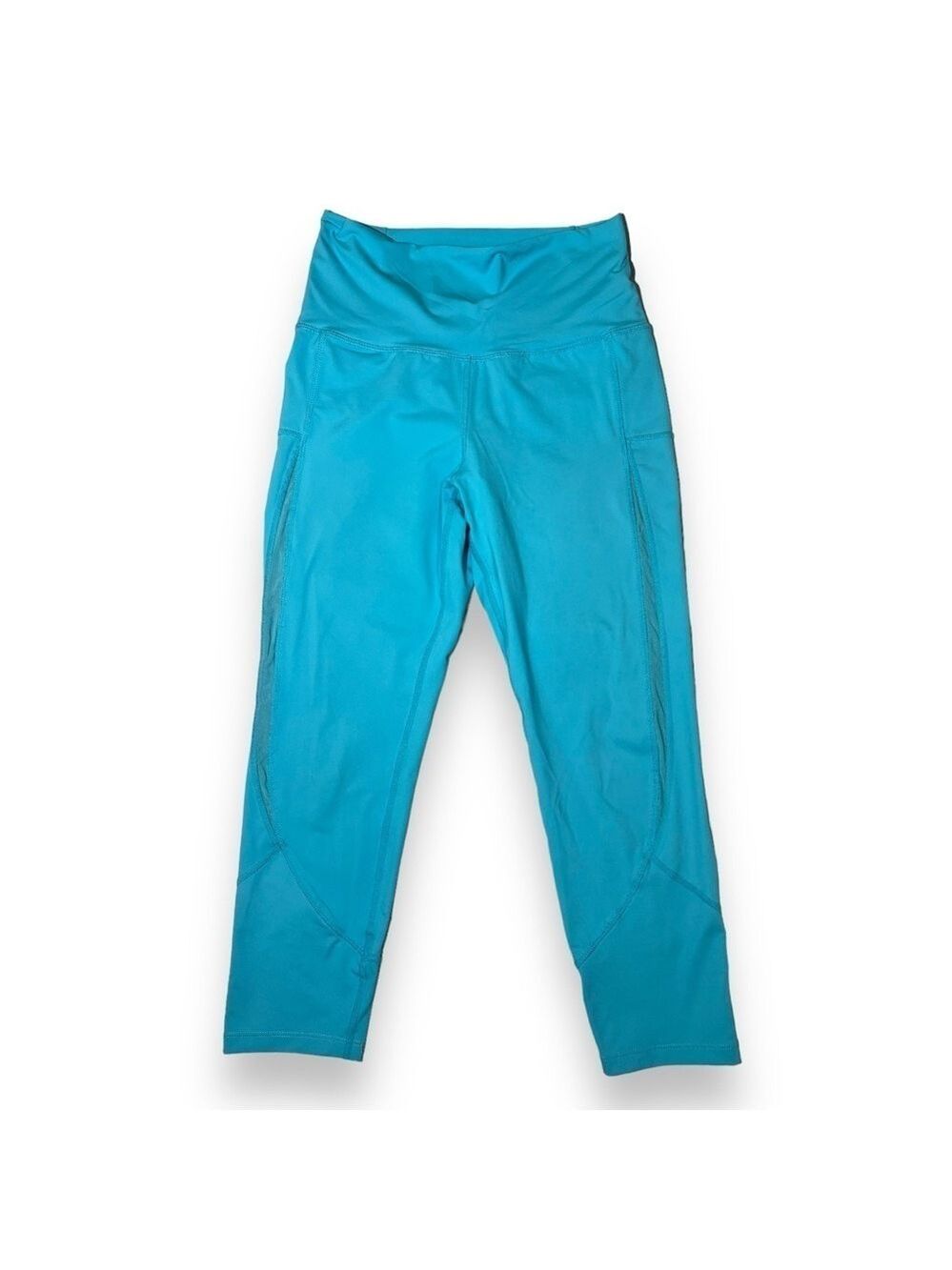 Zyia Women’s Cropped Turquoise Mesh Leggings Size 2